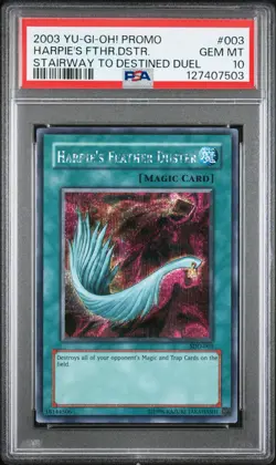 2004 Yu-Gi-Oh! Harpie's Feather Duster SDD-003 Secret Rare PSA 10 GEM MINT - Image 1