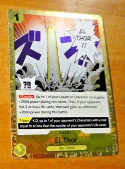 ONE PIECE ENGLISH CARD HOLO FOIL GAME CARTE El Thor OP05-114 MINT - Image 1