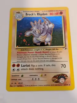 Brock's Rhydon Holo 2/132 Gym Heroes Pokemon Holo Foil Nice! - Image 1
