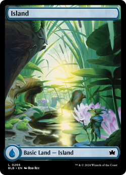 x1 Island BLB Bloomburrow MTG 266 FULL ART BASIC LAND M/NM 1x - Image 1