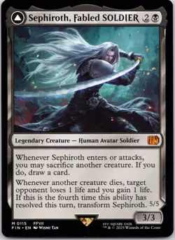 Sephiroth, Fabled SOLDIER 115 FINAL FANTASY Lightly Played MTG - Image 1