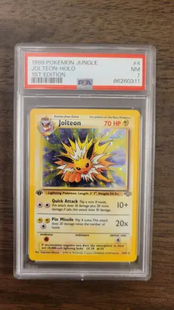 Pokemon Jolteon 1st Edition 04/64 Jungle Holo PSA 7 - Image 1