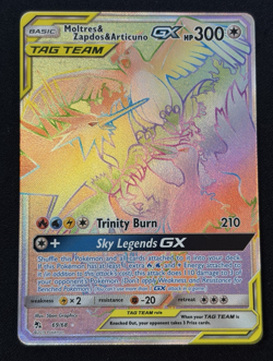 Moltres & Zapdos & Articuno GX 69/68 Rare Rainbow Hidden Fates Pokemon Near Mint - Image 1