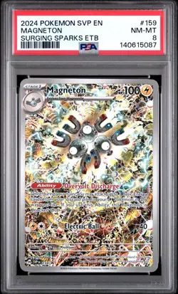 Pokemon 2024 Magneton Black Star Promo #159 PSA 8 Surging Sparks - Image 1