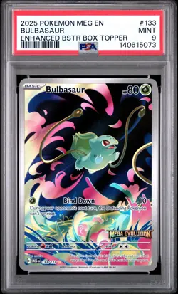 2025 POKEMON Mega Evolution - Box Topper - Bulbasaur Stamped Version - PSA 9 - Image 1