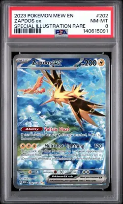 2023 POKEMON MEW EN-151 SPECIAL ILLUSTRATION RARE #202 ZAPDOS EX PSA 8 - Image 1
