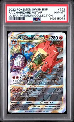 PSA 8 NM-MT Charizard VSTAR Ultra Premium Collection Promo 2022 Pokemon SWSH262 - Image 1