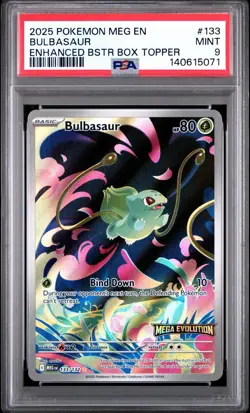 2025 POKEMON Mega Evolution - Box Topper - Bulbasaur Stamped Version - PSA 9 - Image 1