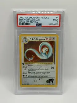 Pokemon Gym Heroes Erika's Dragonair 1st Edition Holo Rare PSA 9 4/132 - Image 1