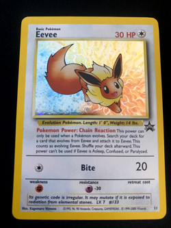 Eevee #11 vintage Black Star Promo LP Pokemon WOTC Wizards of the Coast - Image 1