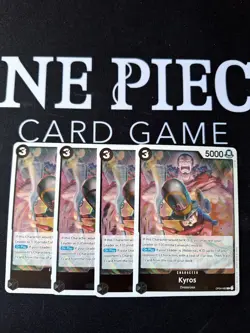 One Piece TCG Kingdoms of Intrigues OP04-082 Kyros Rare Foil playset x4 NM/M - Image 1