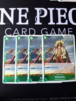 One Piece TCG Kingdoms of Intrigues OP04-028 Diamante Rare Foil playset x4 NM/M - Image 1