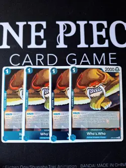 One Piece TCG Kingdoms of Intrigues OP04-051 Who's.Who Rare Foil playset x4 - Image 1