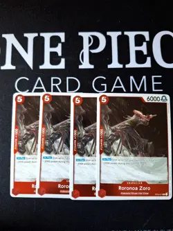 4x Roronoa Zoro R OP04-015 One Piece Tcg English NM Kingdoms Of Intrigue - Image 1