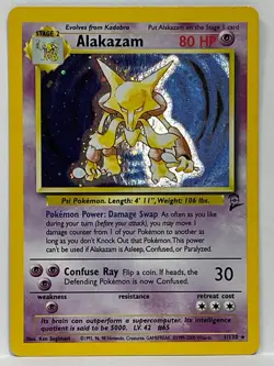 Alakazam - 1/130 - Pokemon Base Set 2 Holo Rare Card WOTC NM - Image 1