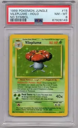 VILEPLUME HOLO #15 POKEMON JUNGLE PSA #67928149 GRADED NM-MT 8 1999 NO SYMBOL! - Image 1