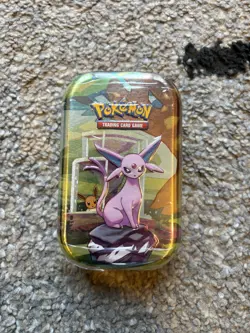 Pokemon Scarlet & Violet Prismatic Evolutions Mini Tin Espeon New Sealed💥 - Image 1