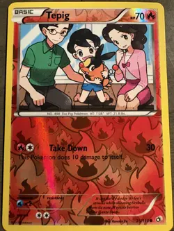 Pokemon Tepig 25/113 Legendary Treasures Reverse Holo Common LP - Image 2