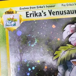 LP+ Erika's Venusaur Holo Swirl Gym Challenge 4/132 Unlimited Pokemon TCG - Image 4
