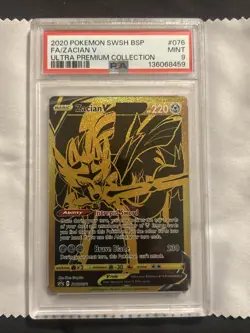 Pokemon Sword & Shield UPC Full Art Gold Zacian V Promo SWSH076 - PSA 9 MINT - Image 2
