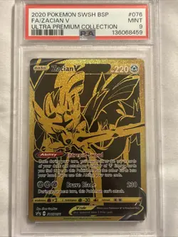 Pokemon Sword & Shield UPC Full Art Gold Zacian V Promo SWSH076 - PSA 9 MINT - Image 3