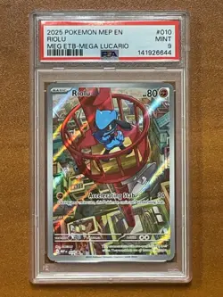 MINT PSA 9 Mega Evolution Riolu 010 Holo Promo Pokemon TCG - Image 1