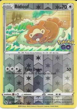 059/078 Ditto (053/078 Bidoof Sticker Unpeeled) - Rare Holo Foil Card Pokemon - Image 1