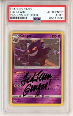 PSA Signed Ted Lewis Pokemon TCG Gengar 70/214 Reverse Holo Unbroken Bonds - Image 1