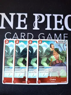 One Piece TCG Kingdoms of Intrigues OP04-008 Chaka Rare Foil playset x4 NM/M - Image 1