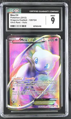 CGC 9 MINT Mew EX 2012 Dragons Exalted 120/124 Ultra Rare Holo Pokemon Card - Image 1