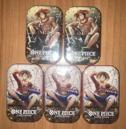 One Piece Card Game Tin Pack Set Vol.2 - Lot Of 5 - Monkey D Luffy Portgas D Ace - Image 1