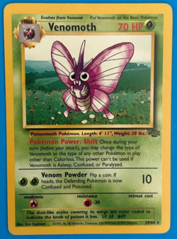 1999 Pokemon Jungle Venomoth Unlimited #29/64 Non-Holo Rare LP - Image 1