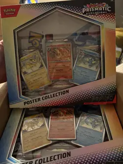 Pokemon PRISMATIC EVOLUTIONS Poster Collection Case of 6 Factory sealed Boxes - Image 1