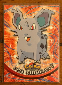 1999 Topps Pokemon Nidoran F #29 TV Animation Edition Blue Logo 1st Print NM/LP - Image 1