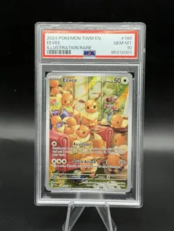2024 POKEMON TWM EN-TWILIGHT MASQUERADE ILLUSTRATION RARE#188 EEVEE PSA 10 - Image 1
