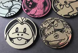 8 X Pokemon Large Coins Coin Tokens Shiny Pikachu Mega Venusaur Blastoise Mew - Image 2