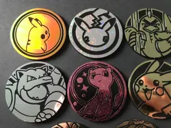 8 X Pokemon Large Coins Coin Tokens Shiny Pikachu Mega Venusaur Blastoise Mew - Image 3