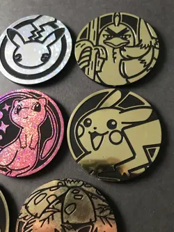8 X Pokemon Large Coins Coin Tokens Shiny Pikachu Mega Venusaur Blastoise Mew - Image 4