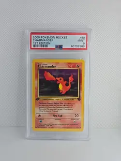 2000 Pokemon Charmander 1st Edition #50/82 Team Rocket PSA 9 Mint 60702589 - Image 1
