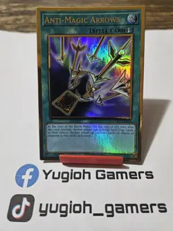 Yu-Gi-Oh Antic Magic Arrows MAGO 1st Edition Gold Rare Light Played - Image 1
