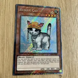 Yugioh! 1x Rescue Cat Alternate art RA02-EN001 Platinum Secret Rare 1st Ed NM - Image 2