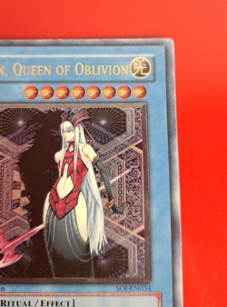 Yu-Gi-Oh! Ruin, Queen of Oblivion (SOI-EN034) ULTIMATE RARE, 1st EDITION, LP - Image 4