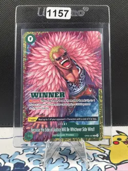 Donquixote Doflamingo RARE WINNER CHAMPIONSHIP ALT ART OP05-037 ONE PIECE (1157) - Image 1