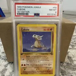 Pokemon 1999 Jungle Cubone 1st Edition PSA 8 #50/64 Regular English TCG - Image 1