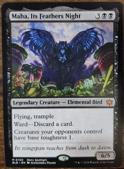 Maha, Its Feathers Night Bloomburrow NM 0100 Magic: The Gathering Card - Image 1