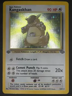 Pokemon Kangaskhan Jungle 1st Edition Holo Rare 5/64 90 HP Card - Image 1