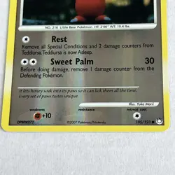 Pokemon Card - Teddiursa Mysterious Treasures 105/123 Reverse Holo LP - Image 4