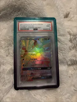 Mewtwo GX 76/73 Shining Legends HP Secret Rare Card PSA 9 Labyrinth Graded Guard - Image 1