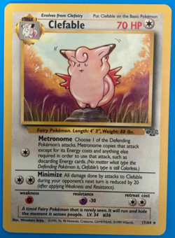 Pokemon Card Clefable 17/64 WOTC Non Holo Jungle Set Rare LP/MP - Image 1