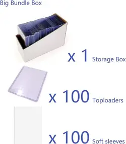 200ct TopLoaders and Card Sleeves,Card Protectors Hard Plastic, 3" x 4" Clear - Image 2